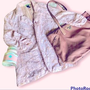 BARBIECORE Y2K VTG. Free Hug! Jacket Small Suit Pink Lace Lightweight BLAZER